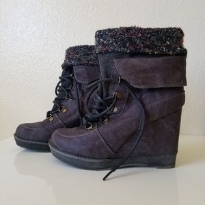 Wedge Lace Up Booties